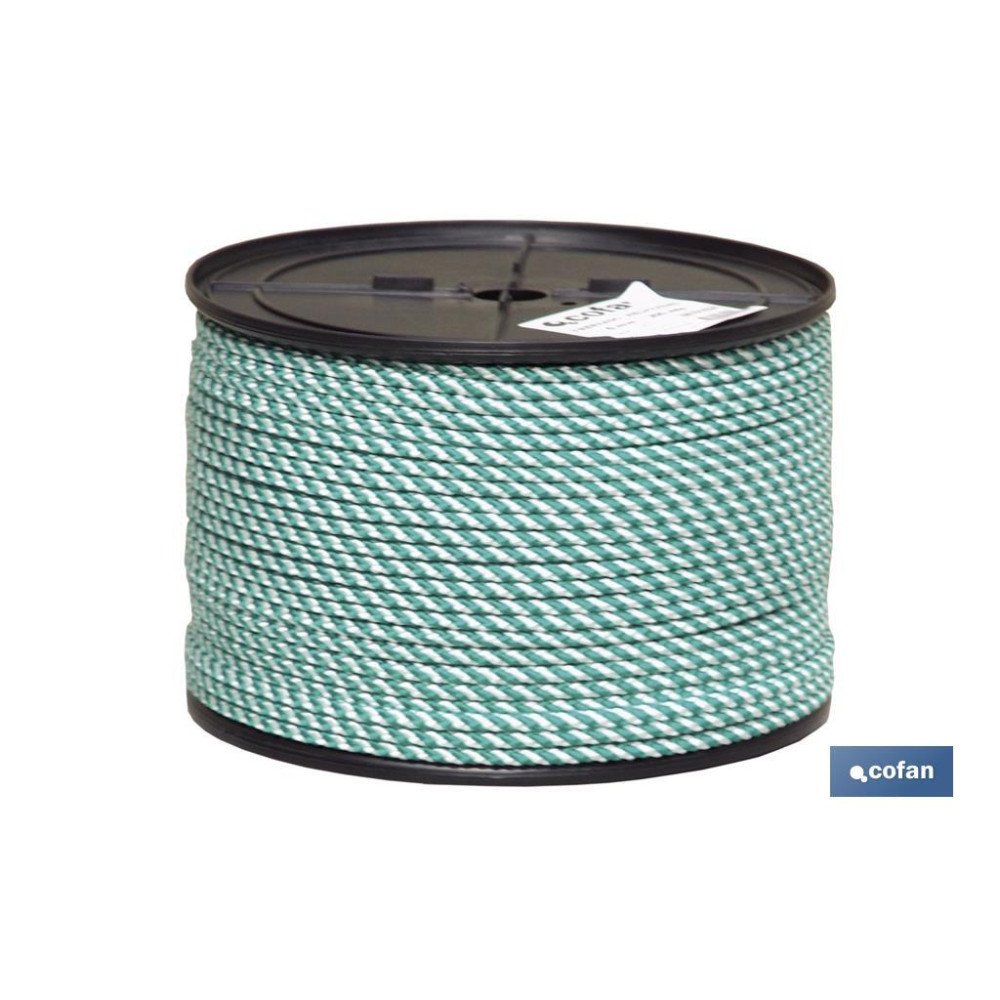 CUERDA HELICOIDAL 8MM 50 M. BCO/VERDE (PACK: 1 UDS)