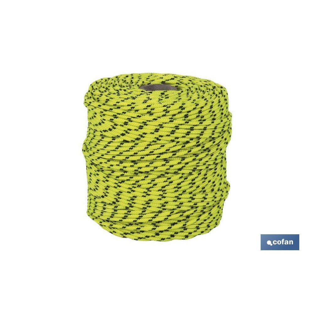 CORDÓN TRENZADO HIPPIE AMARILLO/NEGRO 3 MM X 100 M (PACK: 1 UDS)