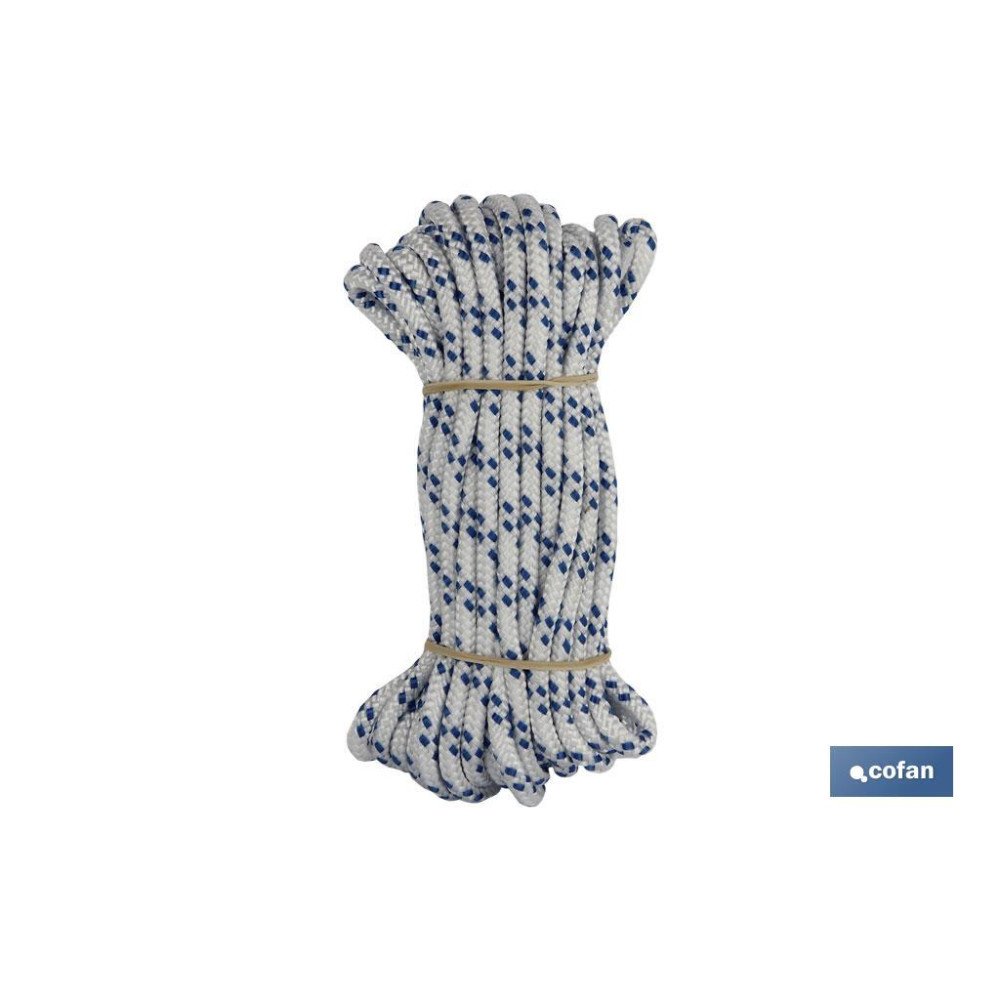 MADEJA CUERDA TRENZADA POLI 10MM 10M AZUL (PACK: 1 UDS)