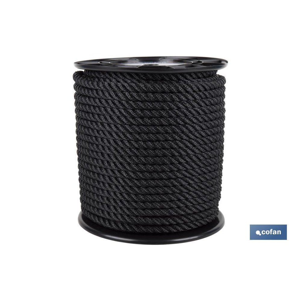 CARRETE CABO DE AMARRE 14 MM 100 M NEGRO (PACK: 1 UDS)