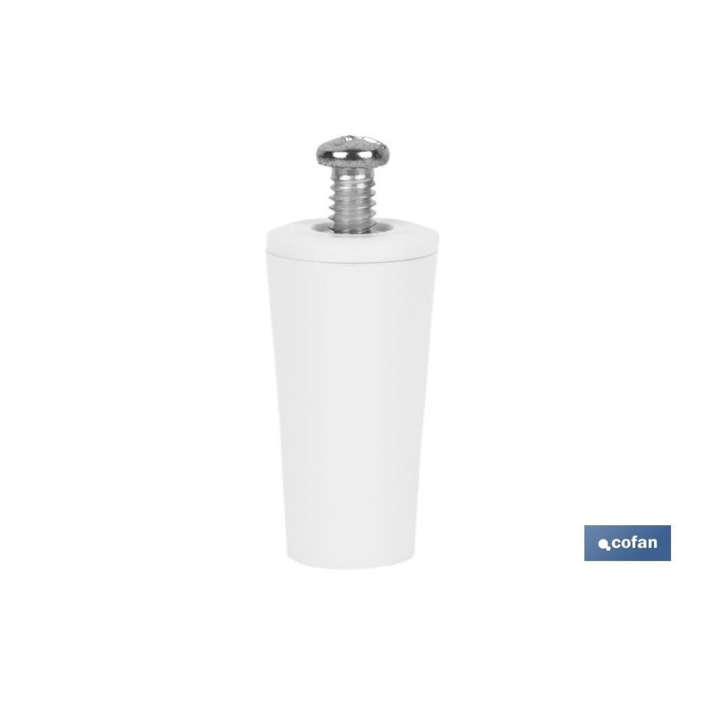 TOPE PERSIANA 40 MM BLANCO CON TORNILLO M-6 (PACK: 20 UDS)