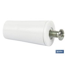 TOPE PERSIANA 40 MM BLANCO CON TORNILLO M-6 VENTA UNITARIA (PACK: 1 UDS)