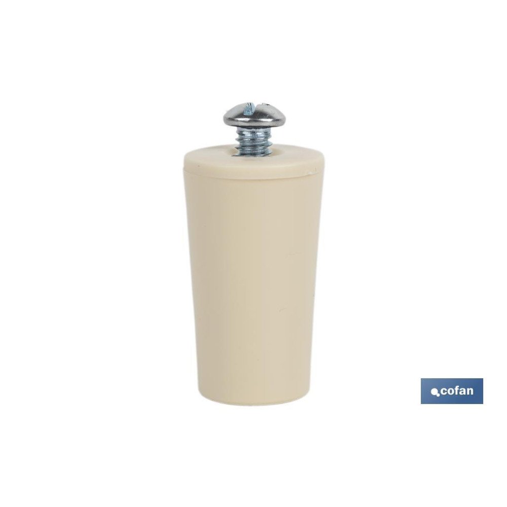 TOPE PERSIANA 40 MM MARFIL CON TORNILLO M-6 (PACK: 20 UDS)
