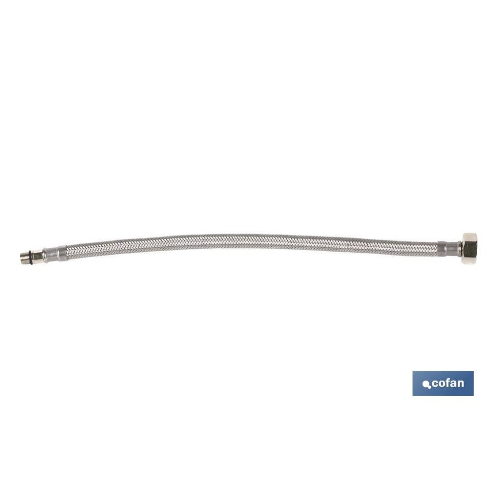 CONEXIÓN FLEXIBLE INOX M10x1 - H3/8 35 CM. (PACK: 1 UDS)
