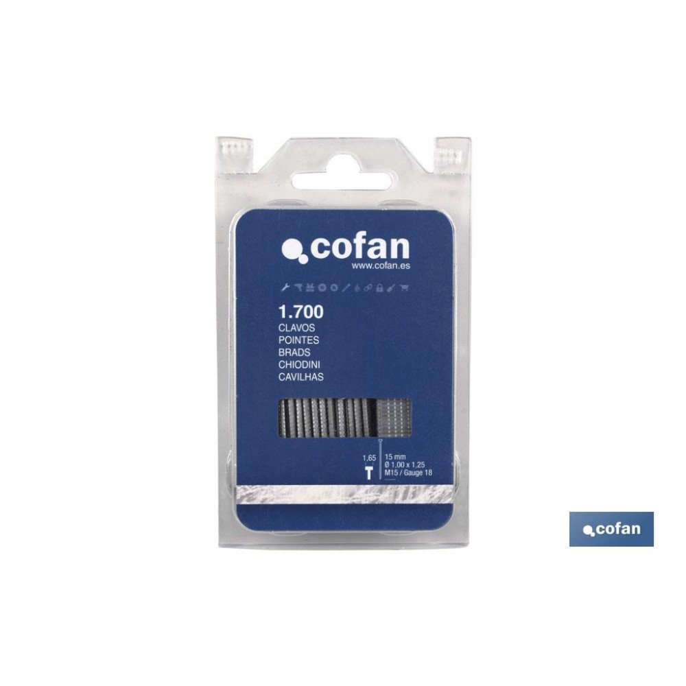 BLISTER CLAVOS CON CABEZA M-15MM (1.700 PCS) (PACK: 1 UDS)