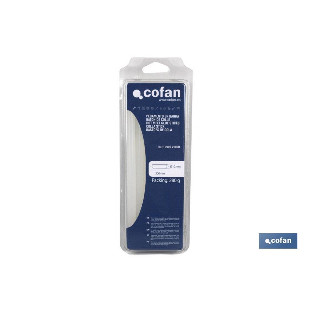 BLISTER COLA TERMOFUSIBLE Ø12/200MM TRANSP. 280gr. (PACK: 1 UDS)