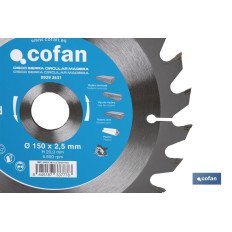 DISCO DE SIERRA CIRCULAR PARA MADERA Ø150 X 2,5 X 20 MM, 24 DIENTES (PACK: 1 UDS)