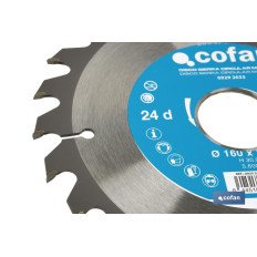 DISCO DE SIERRA CIRCULAR PARA MADERA Ø160 X 2,5 X 30 MM, 24 DIENTES (PACK: 1 UDS)