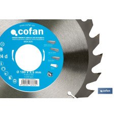 DISCO DE SIERRA CIRCULAR PARA MADERA Ø180 X 2,5 X 30 MM, 24 DIENTES (PACK: 1 UDS)