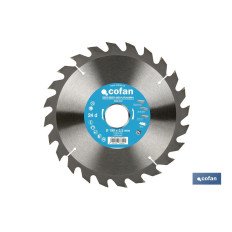DISCO DE SIERRA CIRCULAR PARA MADERA Ø190 X 2,5 X 30 MM, 24 DIENTES (PACK: 1 UDS)