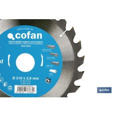 DISCO DE SIERRA CIRCULAR PARA MADERA Ø210 X 2,8 X 30 MM, 24 DIENTES (PACK: 1 UDS)