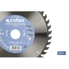 DISCO DE SIERRA INGLETADORA PARA MADERA Ø250 X 3,2 X 30 MM, 40 DIENTES (PACK: 1 UDS)