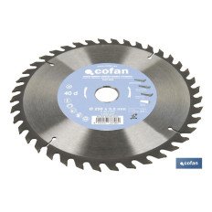 DISCO DE SIERRA INGLETADORA PARA MADERA Ø250 X 3,2 X 30 MM, 40 DIENTES (PACK: 1 UDS)