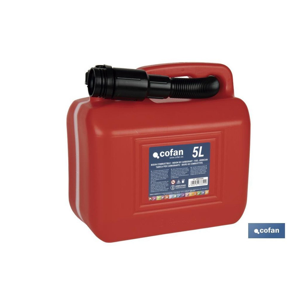 BIDÓN DE COMBUSTIBLE 5 L VENTA UNITARIA (PACK: 1 UDS)