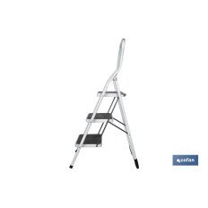 ESCALERA DOMÉSTICA ACERO 3 PELDAÑOS ALTURA 70 CM (PACK: 1 UDS)