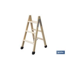 ESCALERA MADERA DOBLE 3 PELDAÑOS 0,75 M (PACK: 1 UDS)