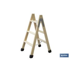 ESCALERA MADERA DOBLE 3 PELDAÑOS 0,75 M (PACK: 1 UDS)