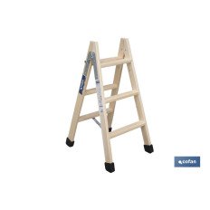 ESCALERA MADERA DOBLE 3 PELDAÑOS 0,75 M (PACK: 1 UDS)