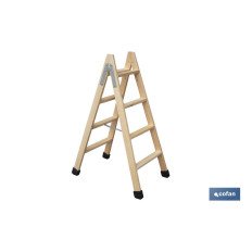 ESCALERA MADERA DOBLE 4 PELDAÑOS 1,00 M (PACK: 1 UDS)