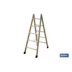 ESCALERA MADERA DOBLE 5 PELDAÑOS 1,25 M (PACK: 1 UDS)