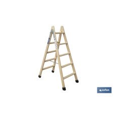 ESCALERA MADERA DOBLE 5 PELDAÑOS 1,25 M (PACK: 1 UDS)