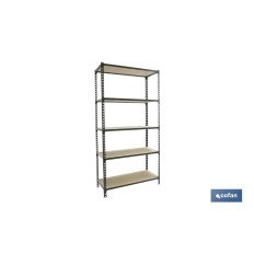 ESTANTERÍA ANTRACITA 5 BALDAS DE MADERA 1800 X 900 X 400 MM (PACK: 1 UDS)