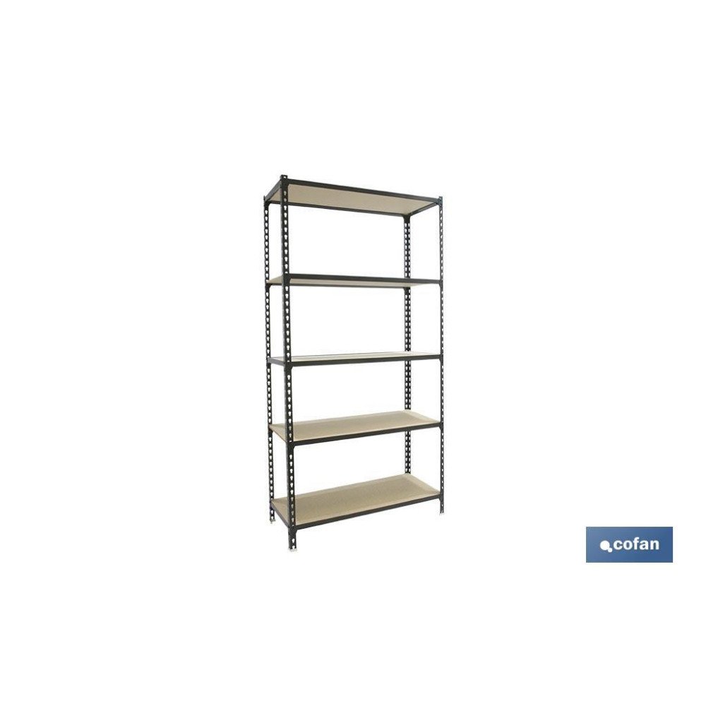 ESTANTERÍA ANTRACITA 5 BALDAS DE MADERA 1800 X 900 X 400 MM (PACK: 1 UDS)
