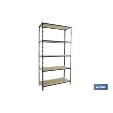 ESTANTERÍA ANTRACITA 5 BALDAS DE MADERA 1800 X 900 X 400 MM (PACK: 1 UDS)