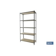 ESTANTERÍA ANTRACITA 5 BALDAS DE MADERA 1800 X 900 X 400 MM (PACK: 1 UDS)
