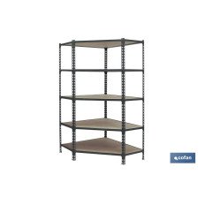 ESTANTERÍA ANTRACITA RINCONERA 5 BALDAS DE MADERA 1800 X 900 X 400 MM (PACK: 1 UDS)