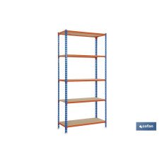 ESTANTERÍA AZUL/NARANJA 5 BALDAS DE MADERA 2000 X 1000 X 500 MM (PACK: 1 UDS)