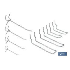 SET 8 GANCHOS DOBLES PARA PANEL DE HERRAMIENTAS (PACK: 1 UDS)