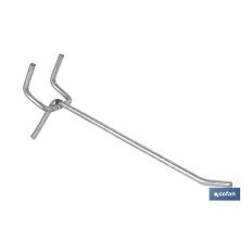 SET 8 GANCHOS DOBLES PARA PANEL DE HERRAMIENTAS (PACK: 1 UDS)