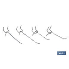 SET 8 GANCHOS DOBLES PARA PANEL DE HERRAMIENTAS (PACK: 1 UDS)