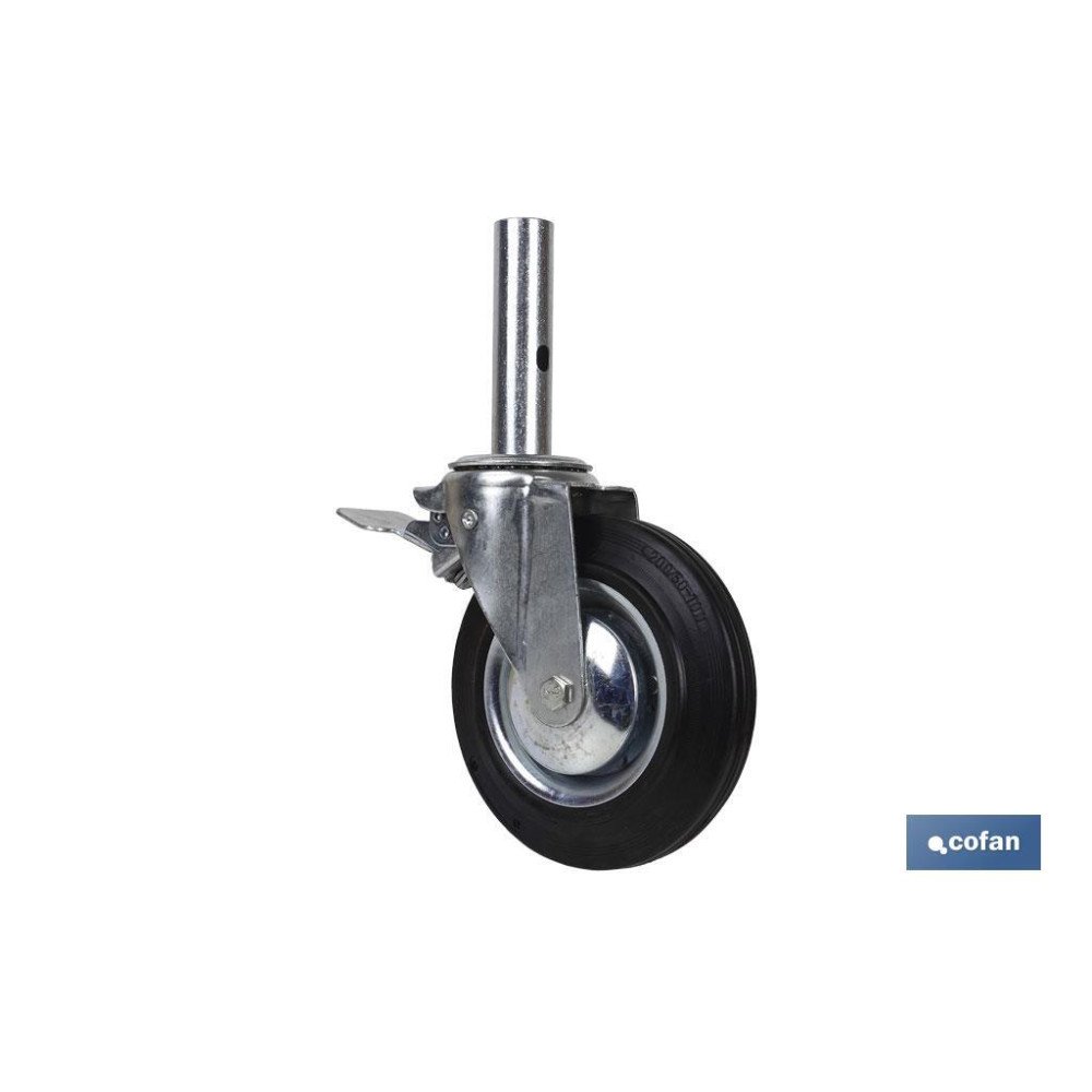 RUEDA GIRATORIA ANDAMIO C/FRENO 200 X 46 MM TUBO MACHO (PACK: 1 UDS)