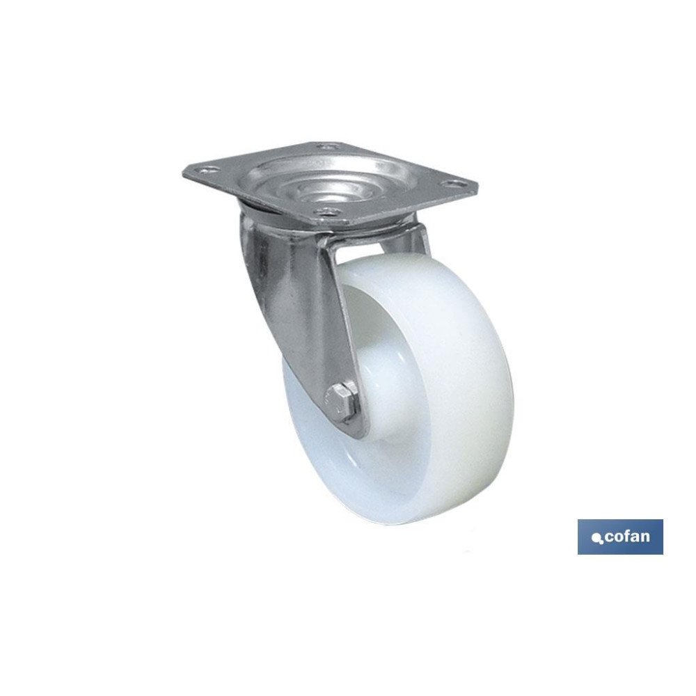 RUEDA NYLON CON PLACA Ø125X40MM (PACK: 1 UDS)