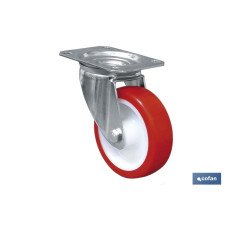 RUEDA POLIURETANO PLACA Ø80X30MM (PACK: 1 UDS)