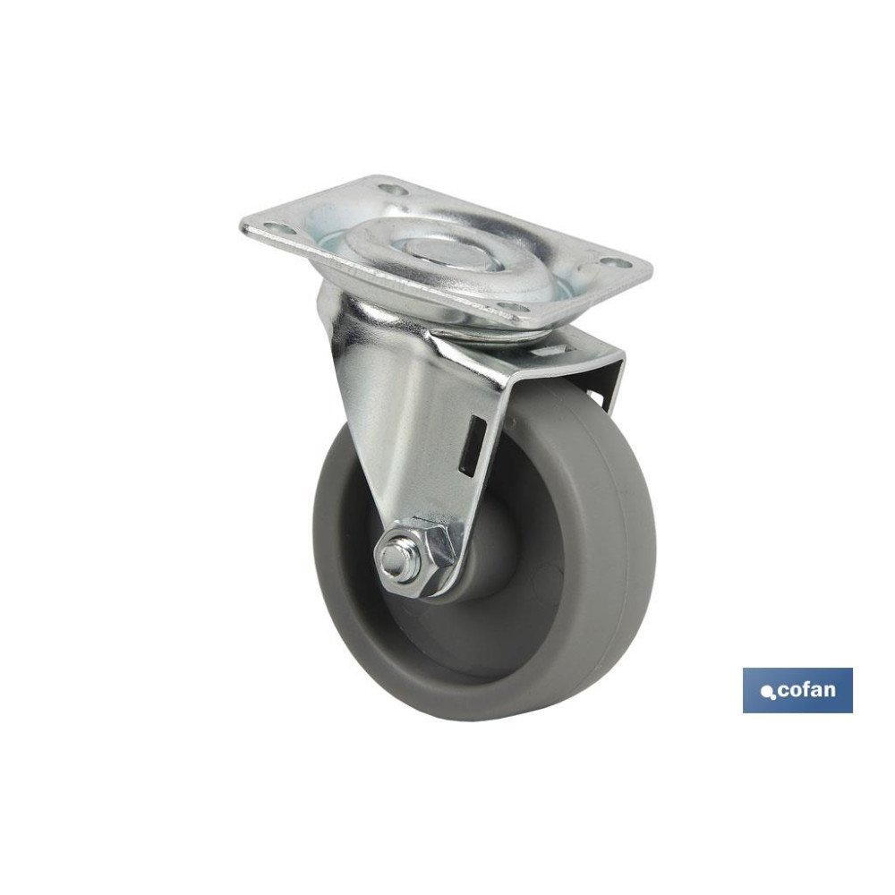 RUEDA POLIPROPILENO 50X18MM PLACA (PACK: 4 UDS)