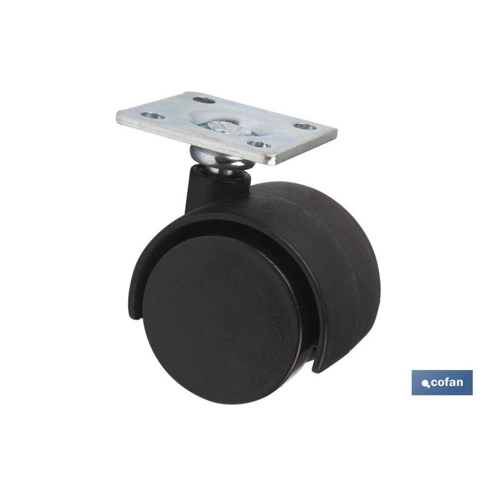 RUEDA PLASTIC Ø50MM PLACA (PACK: 4 UDS)