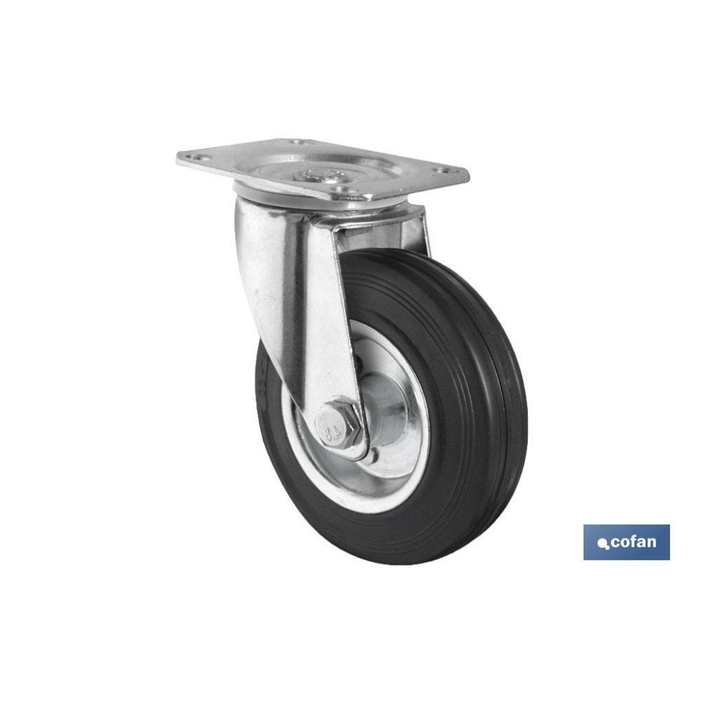 RUEDA GOMA/METAL PLACA Ø100X27MM (PACK: 1 UDS)