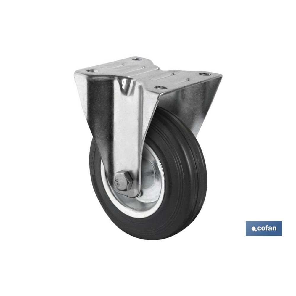 RUEDA GOMA/METAL FIJA Ø80X27MM (PACK: 1 UDS)