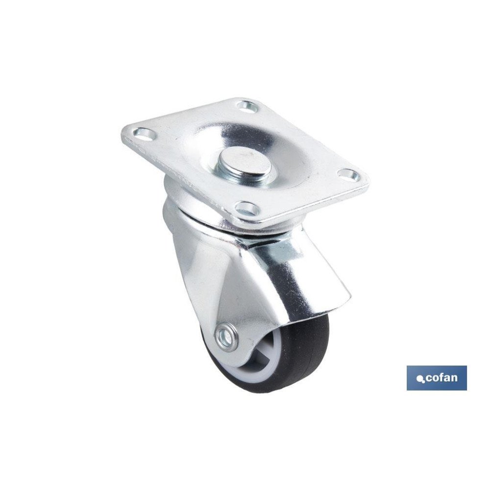 RUEDA GOMA/GRIS PLACA Ø30X18MM (PACK: 4 UDS)
