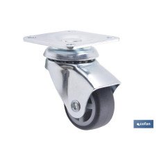 RUEDA GOMA/GRIS PLACA Ø30X18MM (PACK: 4 UDS)