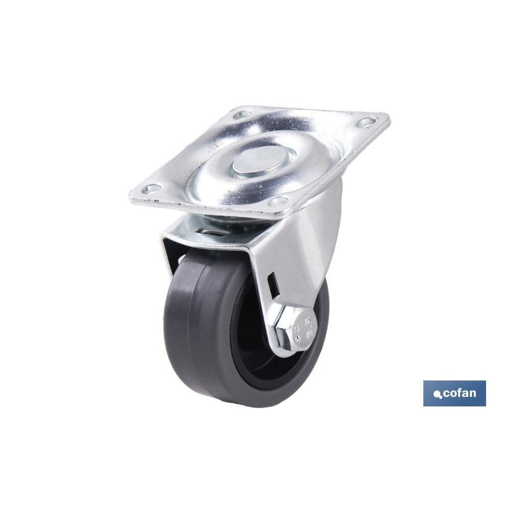 RUEDA GOMA/GRIS PLACA Ø40X18MM (PACK: 4 UDS)