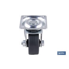 RUEDA GOMA/GRIS PLACA Ø40X18MM (PACK: 4 UDS)