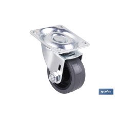 RUEDA GOMA/GRIS PLACA Ø40X18MM (PACK: 4 UDS)