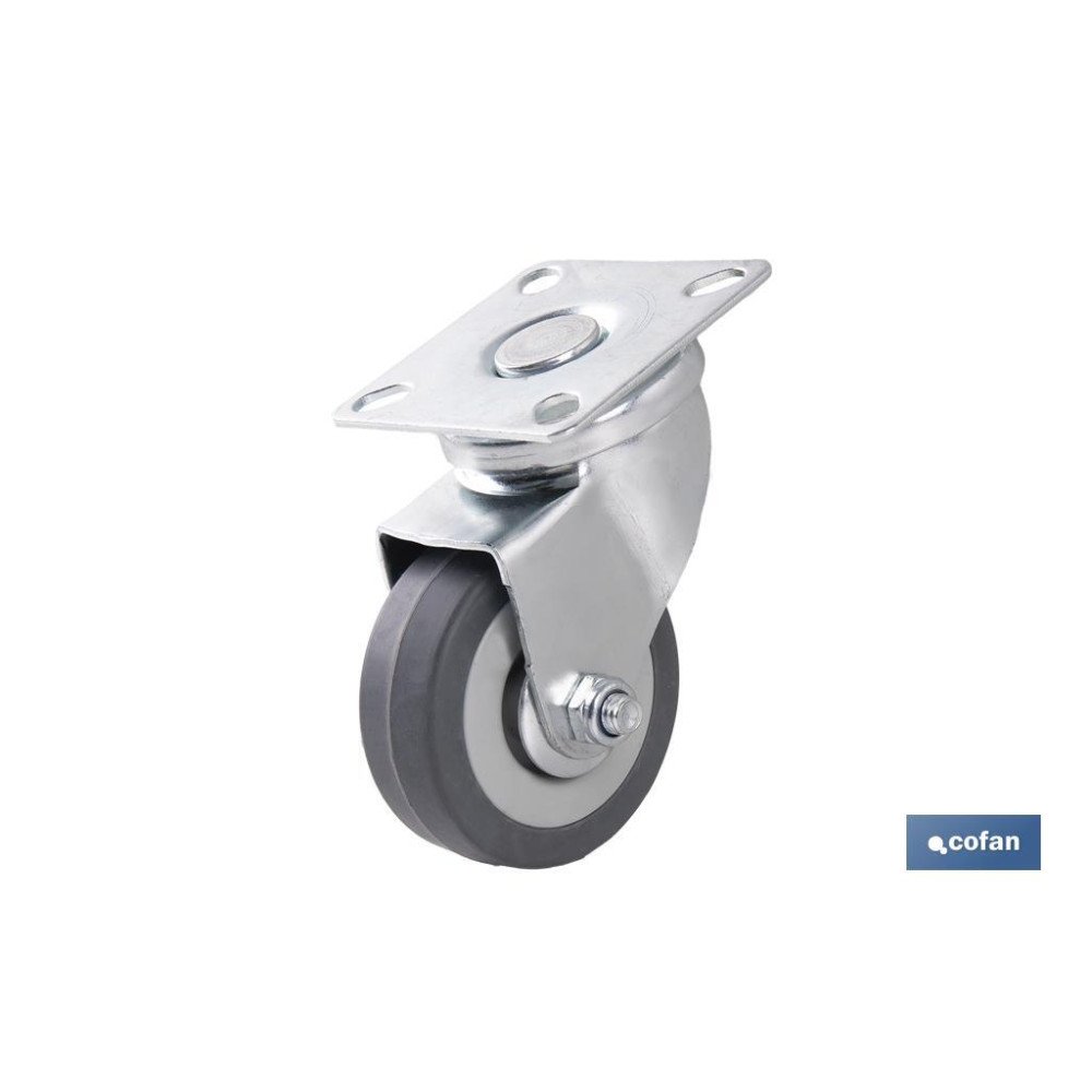 RUEDA GOMA/GRIS PLACA Ø50X18MM (PACK: 4 UDS)