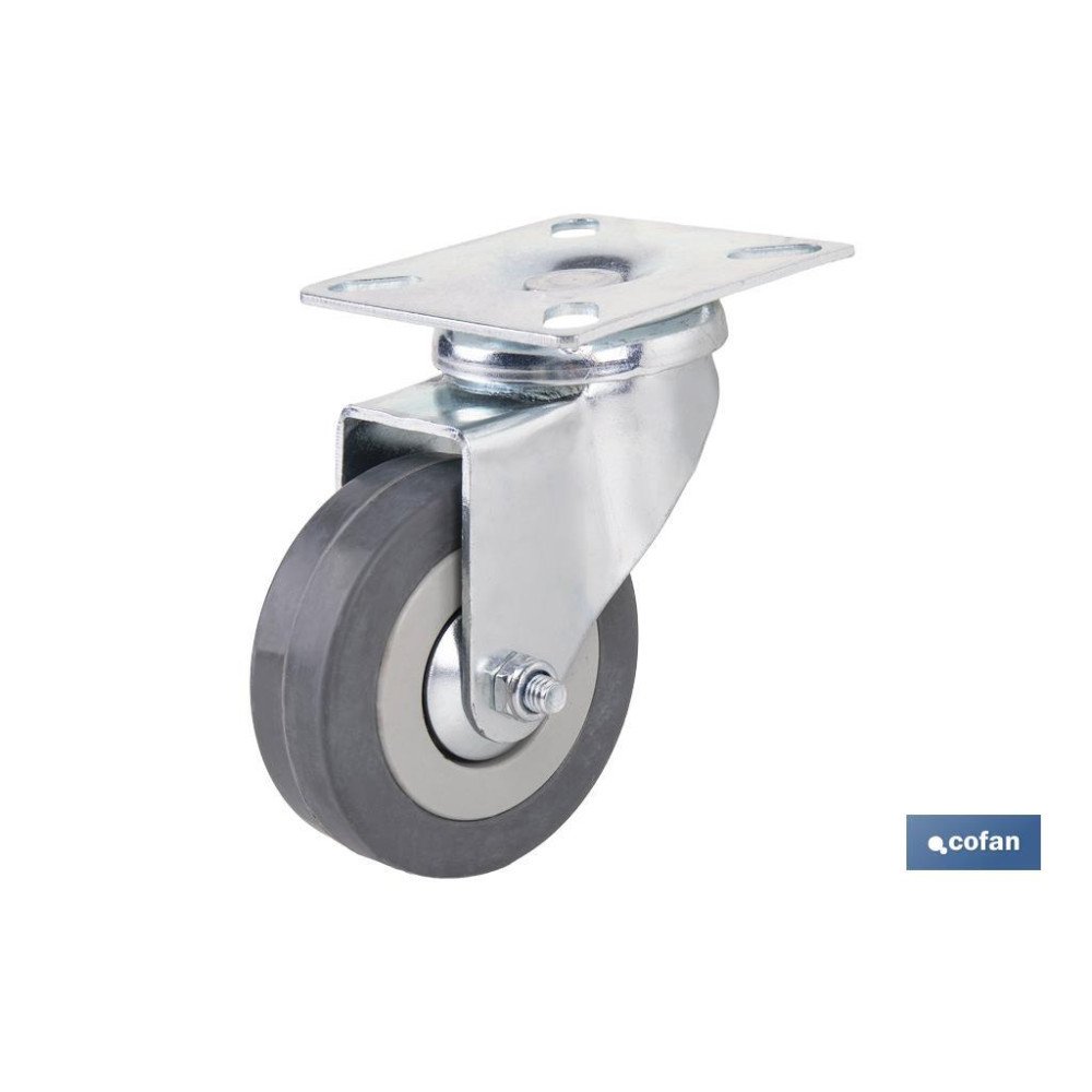 RUEDA GOMA/GRIS PLACA Ø65X21MM (PACK: 2 UDS)