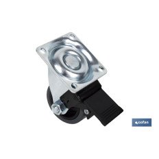 RUEDA GOMA/GRIS PLACA/FRENO Ø40X18MM (PACK: 4 UDS)