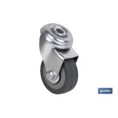 RUEDA GOMA/GRIS PASANTE Ø60X22MM (PACK: 2 UDS)